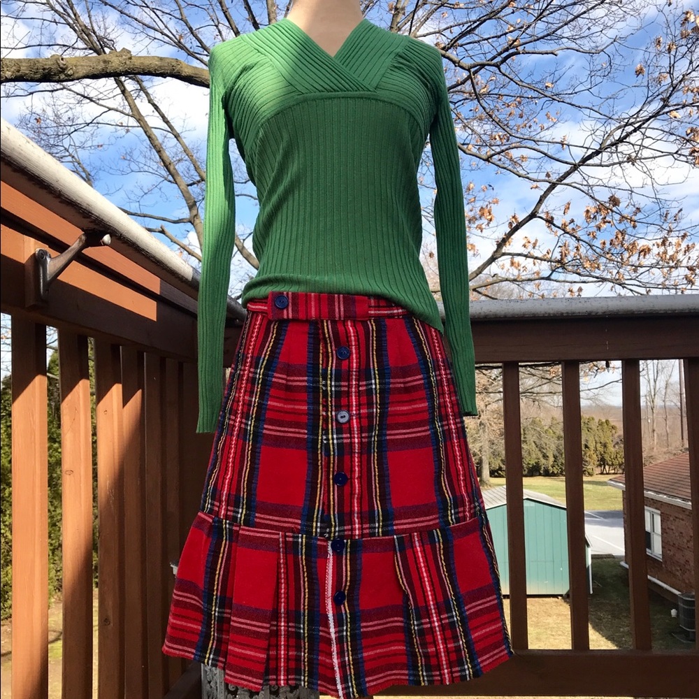 Vintage Plaid Skirt, Medium